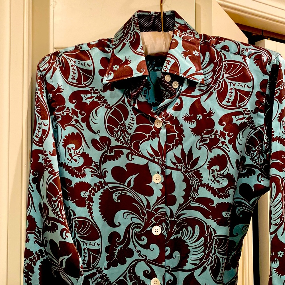Liz Logie NEW YORK silk shirt, stunning! Size 4